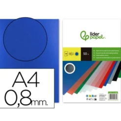Tapa de Encuadernacion Polipropileno Liderpapel DIN A4 Azul 0.8mm pack 50 uds