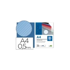 Tapa de Encuadernacion Polipropileno Rayado Liderpapel DIN A4 Azul 0.5mm pack 100 uds