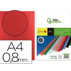 Tapa de Encuadernacion Polipropileno Liderpapel DIN A4 Roja 0.8mm pack 50 uds