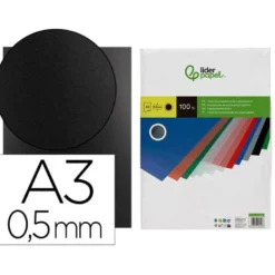 Tapa de Encuadernacion Polipropileno Liderpapel Din A3 Negro Opaco 0,5 mm pack 100 uds