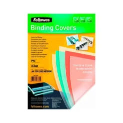 Tapa de Encuadernacion PVC Fellowes DIN A4 Color Transparente Cristal 180 micras pack 100 uds