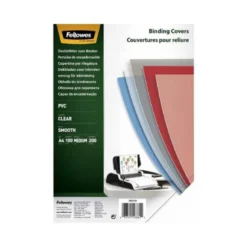 Tapa de Encuadernacion PVC Fellowes DIN A4 Color Transparente Cristal 200 micras pack 100 uds