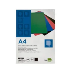 Tapa Encuadernación Liderpapel Carton DIN A4 1mm Negra pack 50 uds