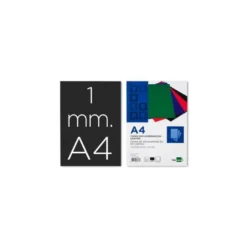 Tapa Encuadernación Liderpapel Carton DIN A4 1mm Negra pack 50 uds
