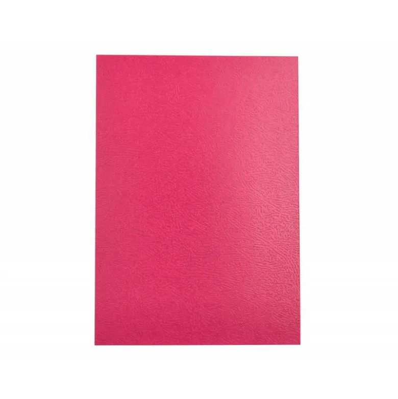 TAPA ENCUADERNACION LIDERPAPEL CARTON A4 0,9MM ROSA FLUOR PAQUETE DE 50 UNIDADES