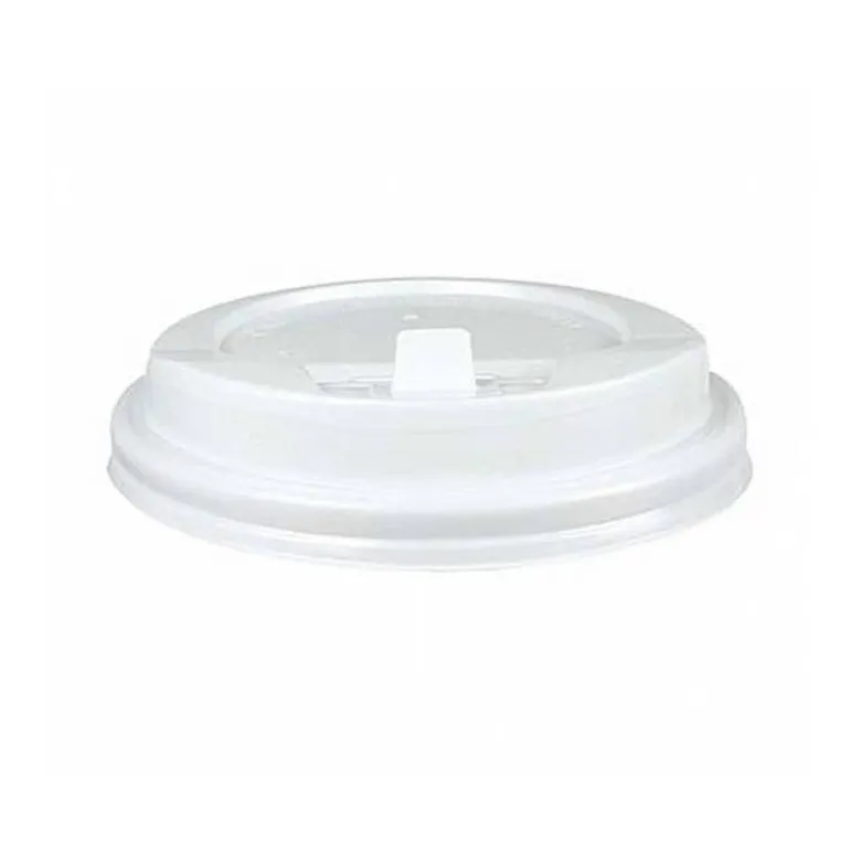 TAPA PARA VASO BUNZL 190 ML POLIESTIRENO CON ORIFICIO PAQUETE DE 100 UNIDADES