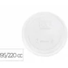 TAPA DE PLASTICO BIODEGRADABLE PARA VASO DE 195/220 CC PAQUETE DE 100 UNIDADES