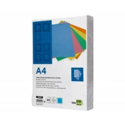 TAPA ENCUADERNACION LIDERPAPEL CARTON DIN A4 0,9MM AZUL FLUOR PAQUETE DE 50 UNIDADES