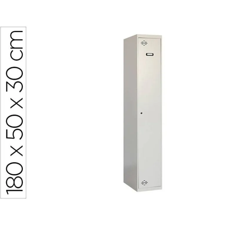 TAQUILLA METALICA SIMONLOCKER 1 PUERTA CON CERRADURA RESPIRADERO Y ETIQUETERO GRIS/GRIS 1800X500X300 MM