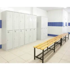 TAQUILLA METALICA SIMONLOCKER 2 PUERTAS CON CERRADURA RESPIRADERO Y ETIQUETERO GRIS/GRIS 1800X500X300 MM