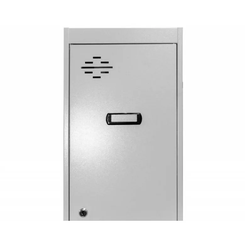 TAQUILLA METALICA SIMONLOCKER 2 PUERTAS CON CERRADURA RESPIRADERO Y ETIQUETERO GRIS/GRIS 1800X500X300 MM