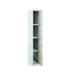 TAQUILLA METALICA SIMONLOCKER 4 PUERTAS CON CERRADURA RESPIRADERO Y ETIQUETERO GRIS/AZUL 1800X500X300 MM