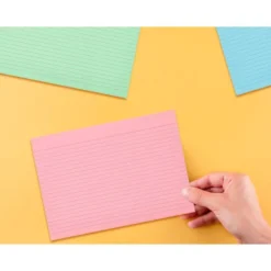TARJETA LIDERPAPEL PARA ESTUDIAR RAYADA CARTULINA DE COLORES 170 GR/M2 100X150MM PAQUETE DE 200 UNIDADES
