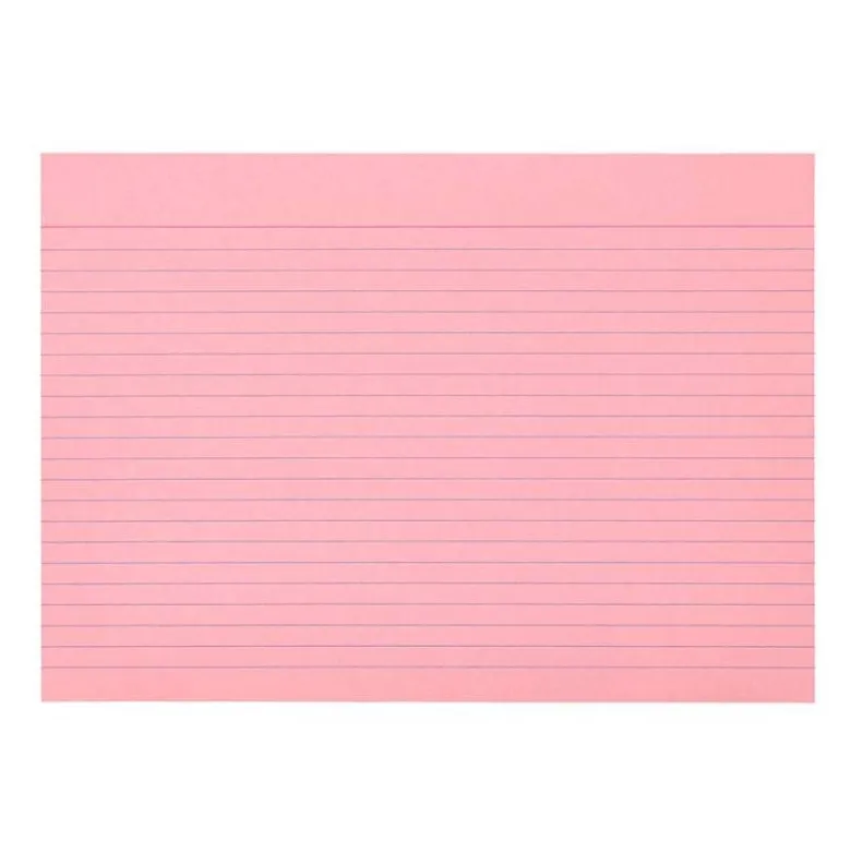 TARJETA LIDERPAPEL PARA ESTUDIAR RAYADA CARTULINA DE COLORES 170 GR/M2 160X220MM PAQUETE DE 200 UNIDADES