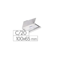 Tarjetero Durable aluminio color plata 20 tarjetas