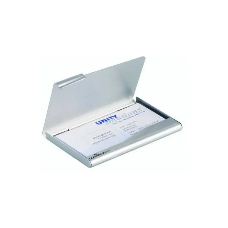 Tarjetero Durable aluminio color plata 20 tarjetas