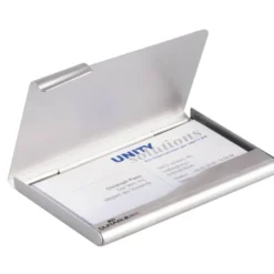 Tarjetero Durable aluminio color plata 20 tarjetas