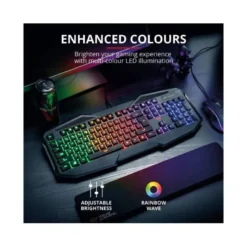 Teclado gaming con cable 1,4 m Marca Trust Gxt 830-RW Avonn Iluminación Rainbow