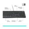 Teclado multimedia cable Logitech K120 1,5 m color Negro
