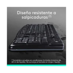 Teclado multimedia cable Logitech K120 1,5 m color Negro