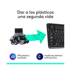 Teclado multimedia cable Logitech K120 1,5 m color Negro
