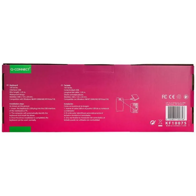 TECLADO Q-CONNECT CON CABLE 1,35 MT COLOR NEGRO