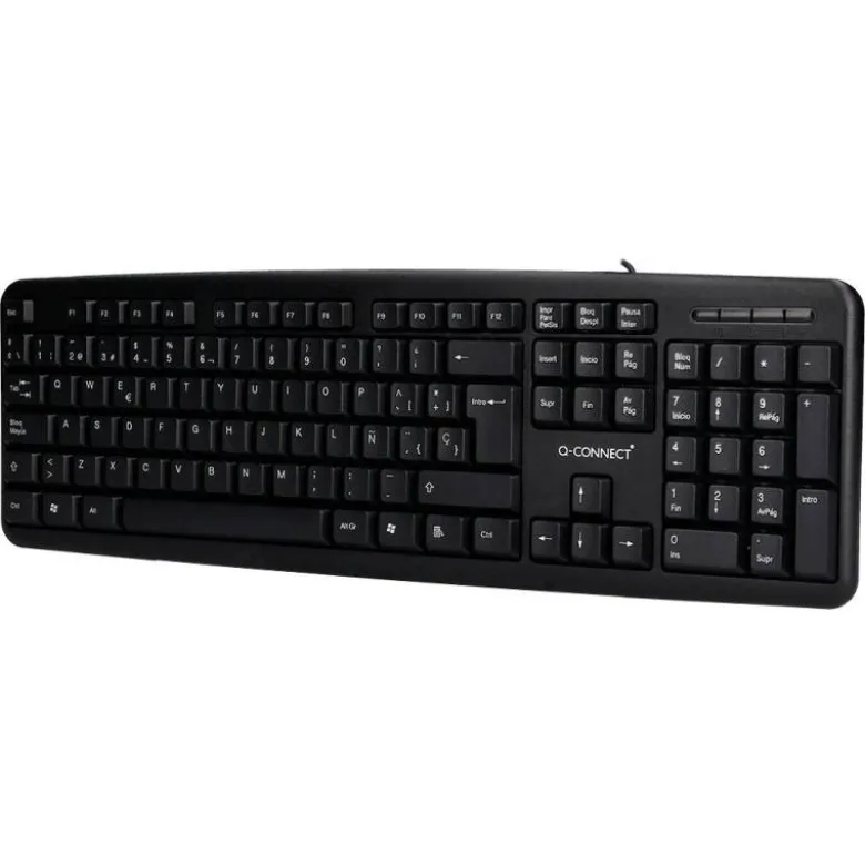 TECLADO Q-CONNECT CON CABLE 1,35 MT COLOR NEGRO