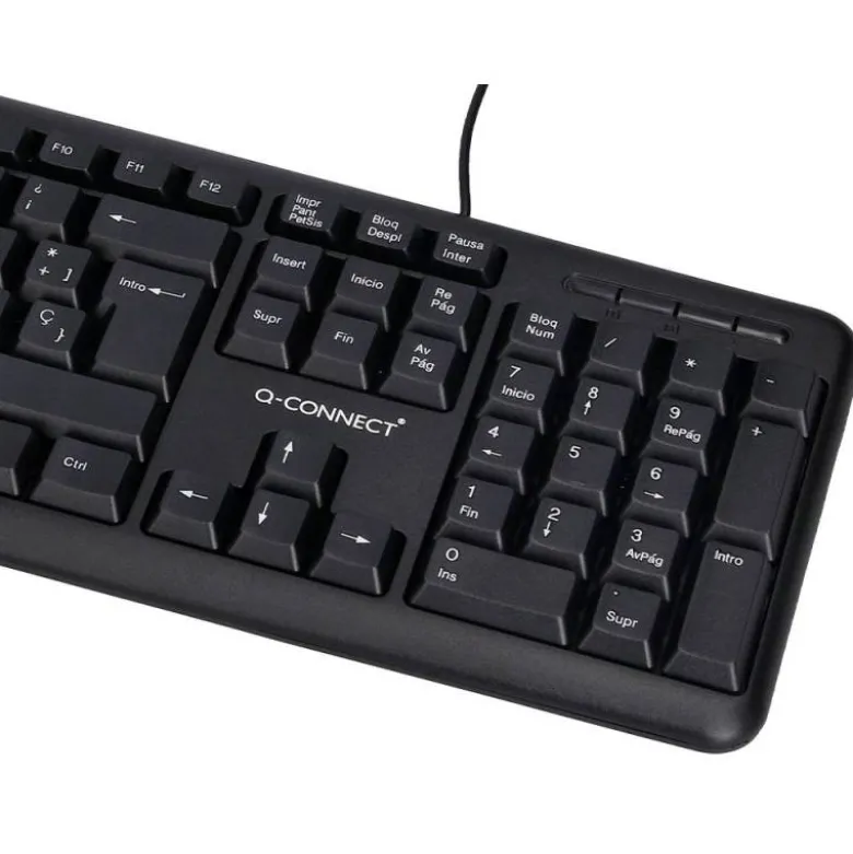 TECLADO Q-CONNECT CON CABLE 1,35 MT COLOR NEGRO