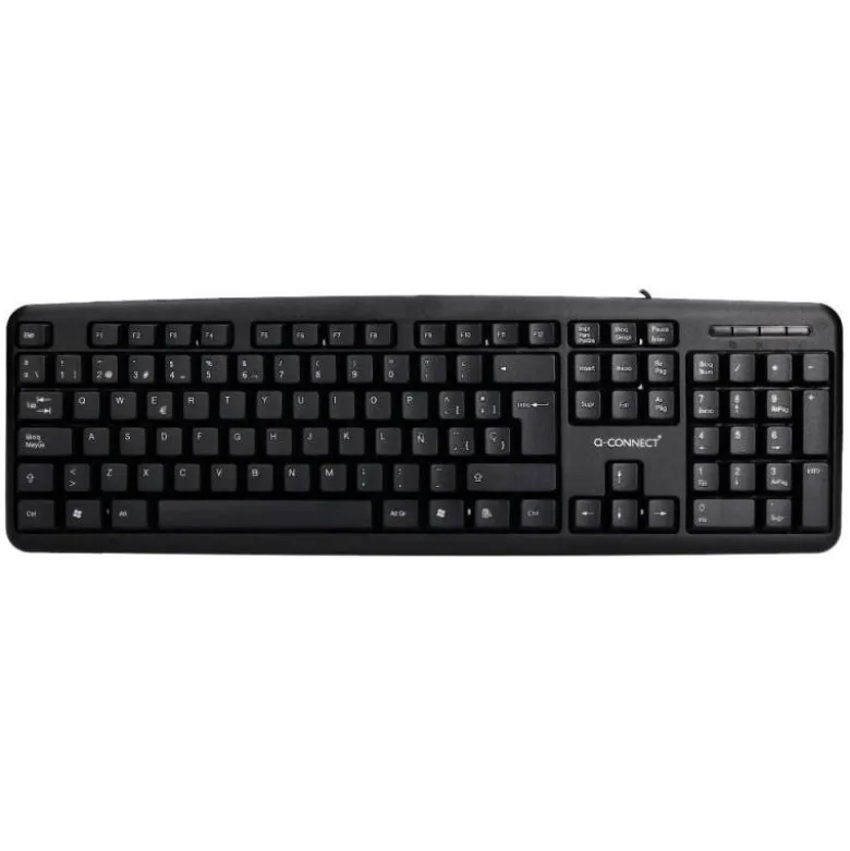 TECLADO Q-CONNECT CON CABLE 1,35 MT COLOR NEGRO