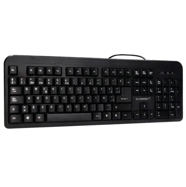 TECLADO Q-CONNECT NEGRO CON CABLE 1,5 M COMPATIBLE WINDOWS 95 / 98 / NT / ME / 2000 / XP / 7 / 8 / VISTA