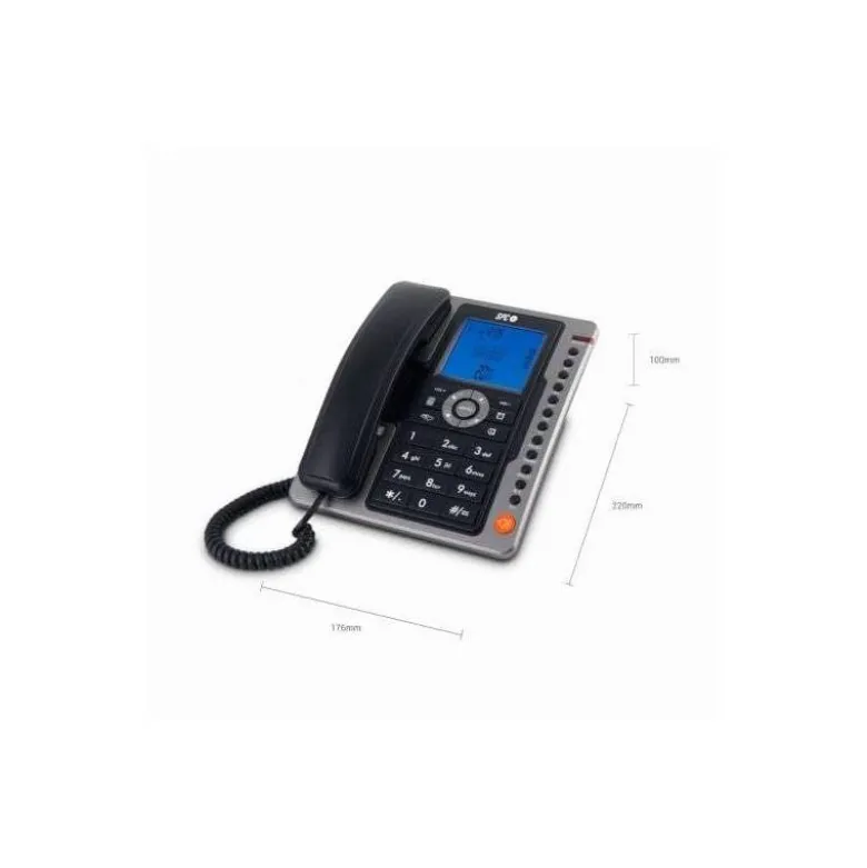 TELEFONO SPC SOBREMESA/MURAL PANTALLA 3,5" RETROILUMINADA CON RELLAMADA OPCION MUTE 7 MEMORIAS DIRECTAS COLOR NEGRO