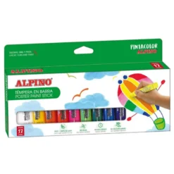Tempera en barra Alpino caja de 12 Colores Surtidos