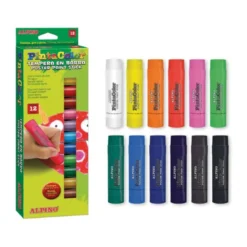 Tempera en barra Alpino caja de 12 Colores Surtidos