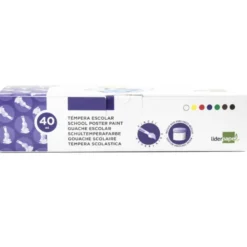 Tempera Escolar Liderpapel 7 Colores Surtidos 40ml + pincel