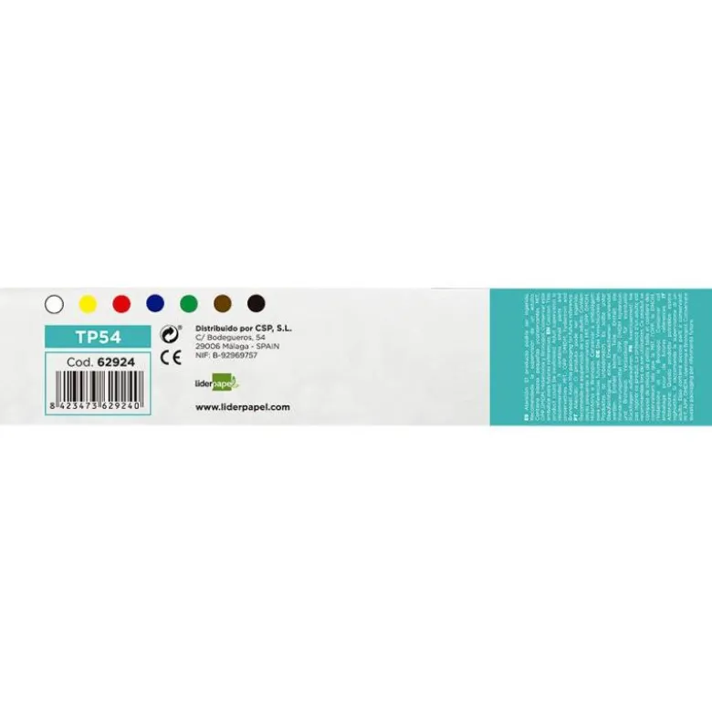 Tempera Escolar Liderpapel 7 Colores Surtidos 40ml + pincel