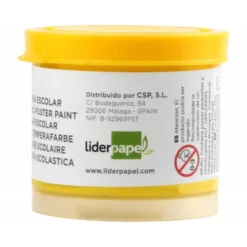 Tempera Escolar Liderpapel Color Amarillo 40 ml