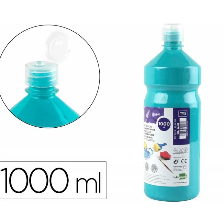 Tempera Liderpapel azul turquesa 1000 cc