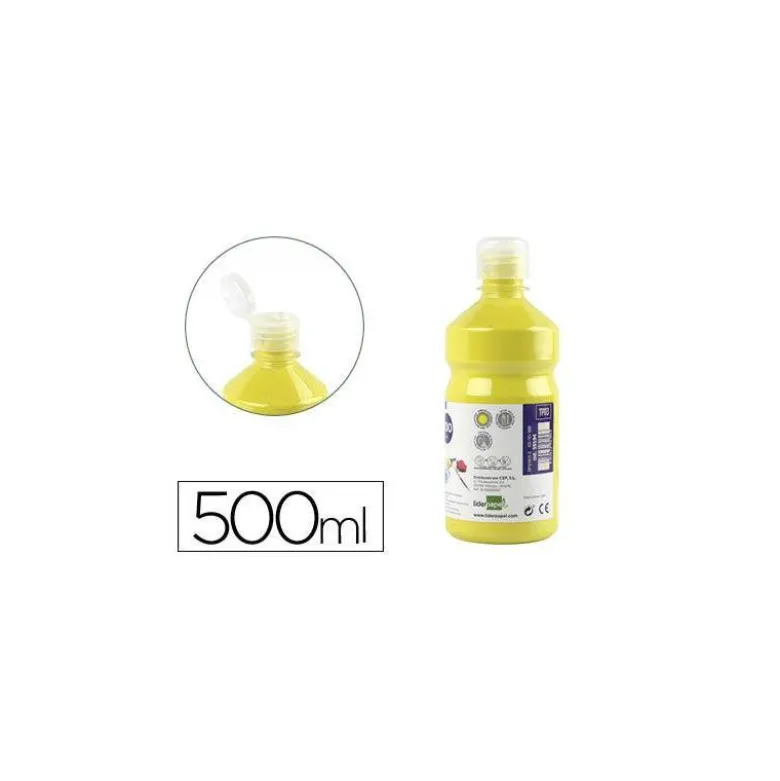Tempera Liderpapel color amarillo limon 500 cc