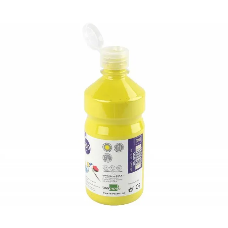 Tempera Liderpapel color amarillo limon 500 cc