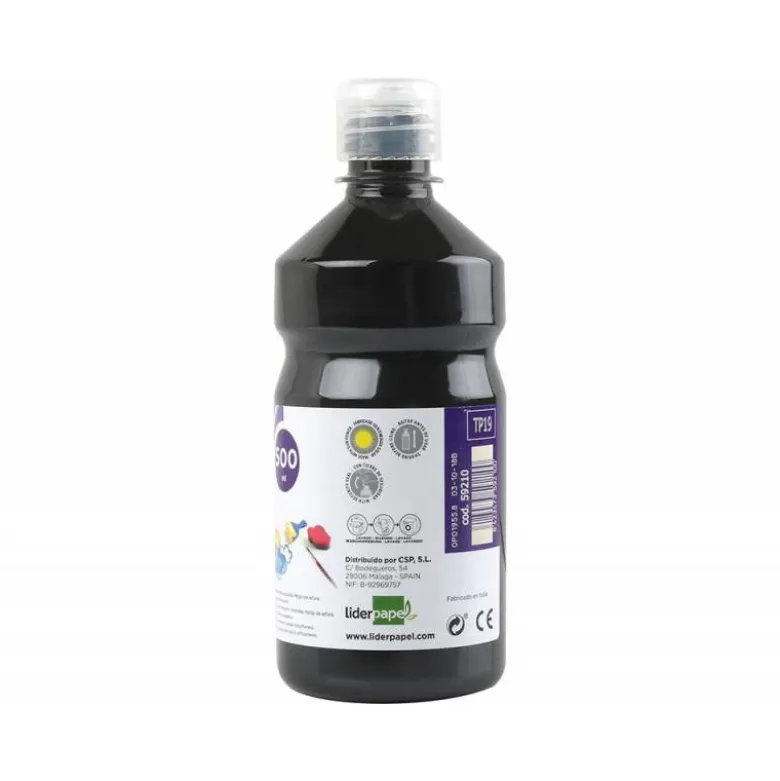 Tempera Liderpapel color negro 500 cc