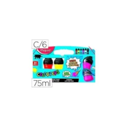 Tempera Maped Color Peps Ultra Lavable de Colores Primarios Surtidos Caja de 6 botellas 75 ml