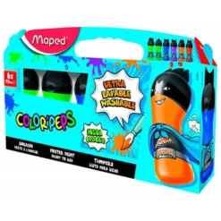 Tempera Maped Color Peps Ultra Lavable de Colores Secundarios Surtidos Caja de 6 botellas 75 ml