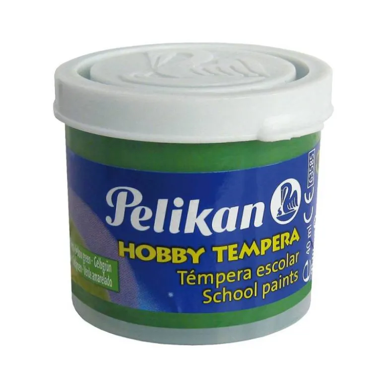 Tempera Pelikan color verde amarillo 40 cc