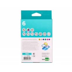 TEMPERA SOLIDA EN BARRA LIDERPAPEL ESCOLAR 10 GR CAJA DE 6 COLORES SURTIDOS