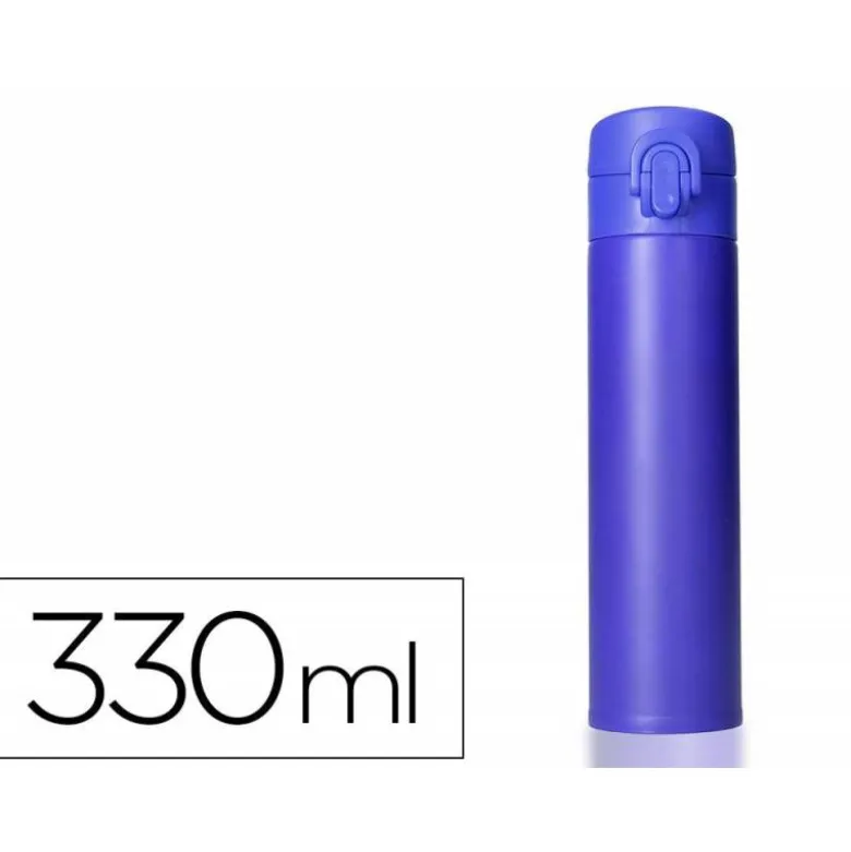 TERMO LIDERPAPEL ACERO INOXIDABLE CON DOBLE COBERTURA Y SISTEMA DE APERTURA FACIL CON BOTON 330