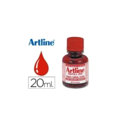 Tinta artline para rotulador pizarra blanca 500-a frasco de 20 ml rojo