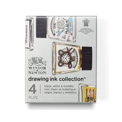 TINTA CALIGRAFICA WINSOR&NEWTON SET DE 4 BOTES COLORES METALICOS 14 ML