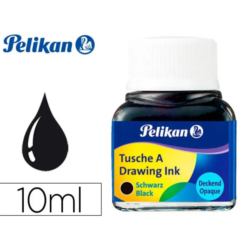 Tinta china pelikan negro bote de 10 ml.