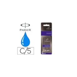 Tinta estilografica parker azul real caja de 5 cartuchos