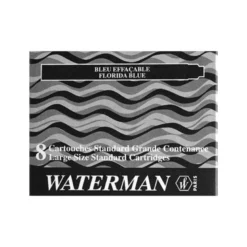 Tinta estilografica waterman negra caja de 8 cartuchos standard largos